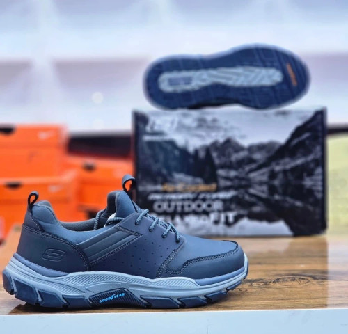 کتونی اسکیچرز طوسی ویتنام مستر کوالیتی بند دار سایز 40 تا 45 Skechers